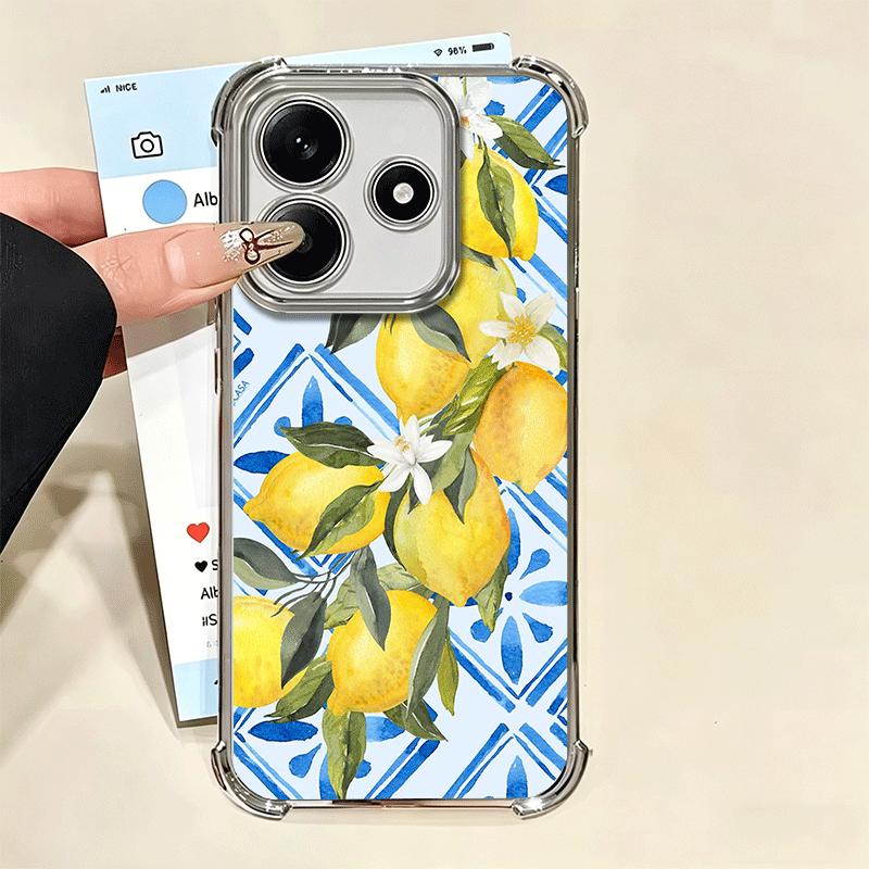 Летние Фрукты Лимон Мягкий Чехол Для Телефона Для Xiaomi Redmi Note 14 15 Pro Plus 13 12 11S 11T 5G 10 9S 9 Покрытие Защита От Падения Fundas