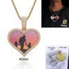 Custom Photo Necklace Circle Chain Personalized Medallion Memory Picture Pendant Solid Back Zircon Hip Hop Jewelry Free Engrave