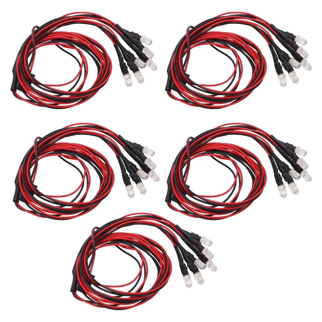 5Pcs RC Car LED Light Kit 24.8in 6LED Per Piece Durable Silicone Easy Operation 6Leds RC Car Light