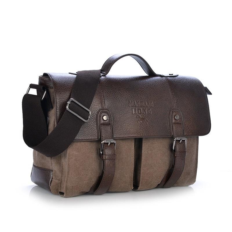 Мужская сумка-мессенджер холщовая кожаная повседневная сумка-портфель спортивная дорожная