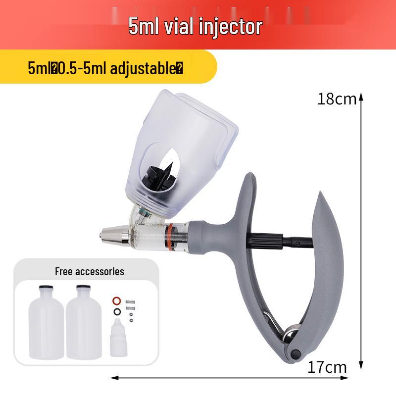 Регулируемый ветеринарный инъектор для вакцин 5 мл для свиней, крупного рогатого скота, овец и 2 мл для птицы