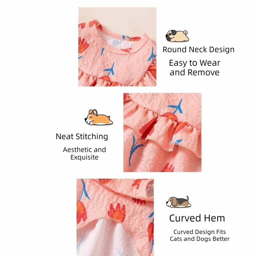 Breathable Dog Cooling Vest Tulip Design Pet Princess Dress Cute Pet Skirt Clothes Casual Wear