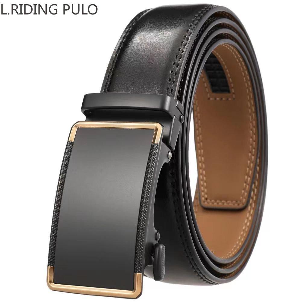 Ремень мужской ремень с автоматической пряжкой из натуральной кожи без прослойки 3,5 см простой модный мужской ремень для отдыха среднего и молодого возраста