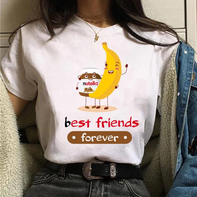 I Love Nutella Kawaii Print T Shirt Women 90s Harajuku Ullzang Fashion T-shirt Graphic Cute Cartoon Tshirt Korean Style Top Tees