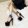16cm Super High Heel Sandals Woman Sexy High Heel Stiletto Sandals Pole Dance Shoes Party Club Platform Large Size 34-46