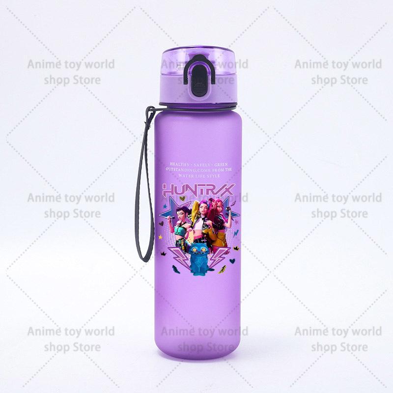 KPop Demons Hunters Large Capacity Sports Water Bottle Motivational Leak Proof Portable Reusable Cups Outdoor Travel Gym Jugs
