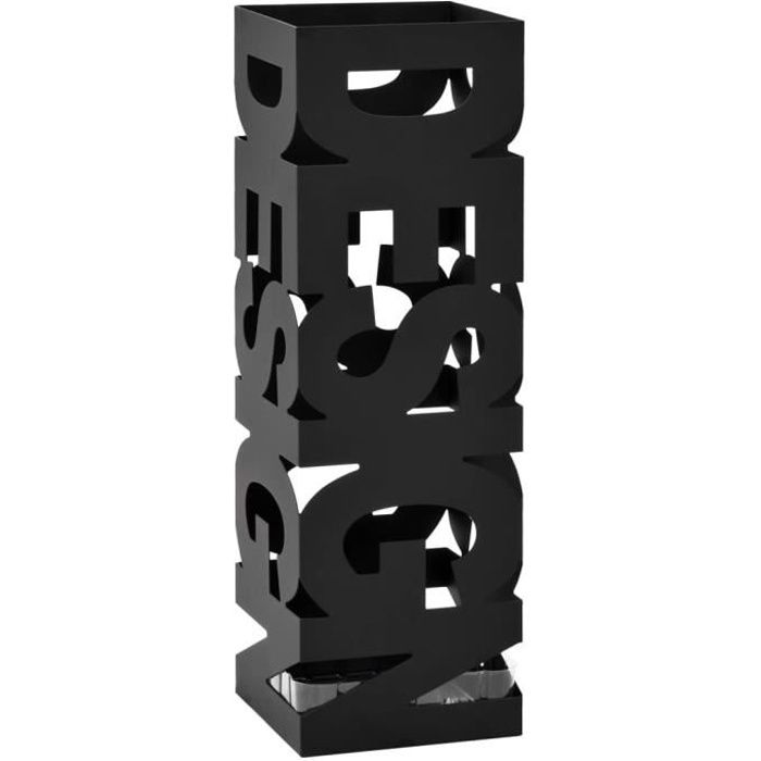 VidaXL Porte-parapluie Design Acier Noir
