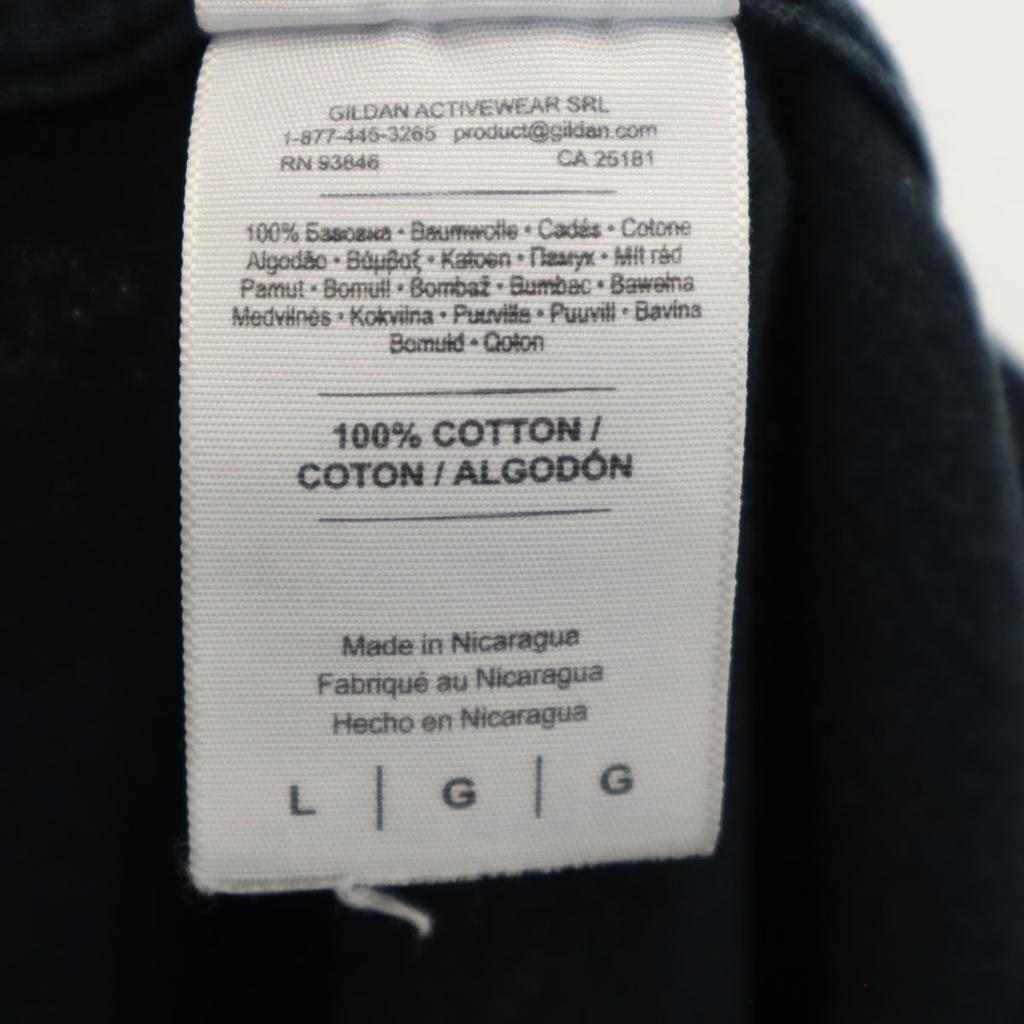 Gildan Детская футболка Bottom Band Футболка с коротким рукавом L черный Мужская Б/у