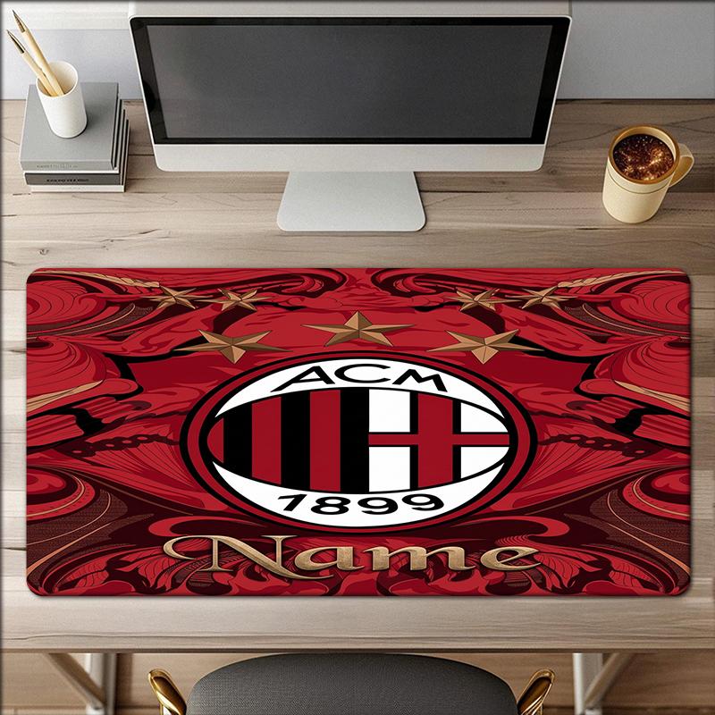 Custom Name Ac Milan Theme Mouse Pad Non Slip Rubber Base Multifunctional Office Home Decor Perfect For Workspace Personalization