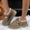 Мода 2024 года. Новые женские зимние ботинки на толстой подошве. Зимние ботильоны. Удобные плюшевые теплые повседневные модные женские ботинки.