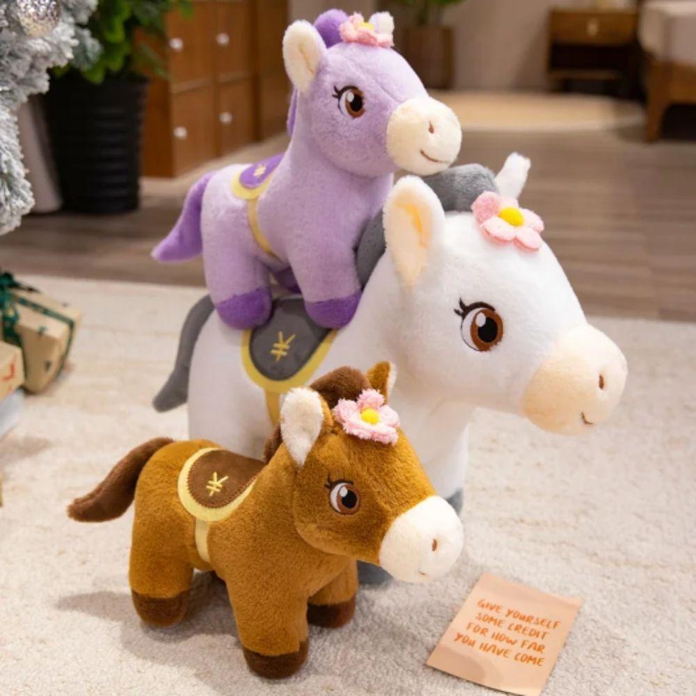 Cute Little Horse Pony Plush Toys Cozy Stuffed Cartoon Dollar Pony Blessing Occasion
