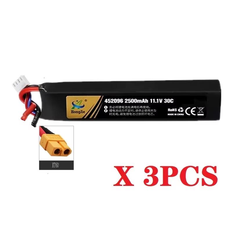 Водяной пистолет Airsoft 11.1V 3S 2500mAh 30C 452096 LiPo Аккумулятор с разъемом T/Tamiya/XT30 для страйкбольного пистолета с шариками, электрических игрушек, запчасти