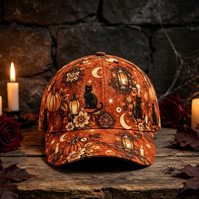 D print Halloween baseball cap women's spring and summer sunshade sun protection cap American style versatile fashion hat sun protection