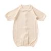 Cream De Coco In Warm Knit Jacquard Brushed All Newborn Baby Cute with Sizes Product [Made Japan] Two-Way [Crotch Snaps/2-Way] Clothes, Ivory, Collar,