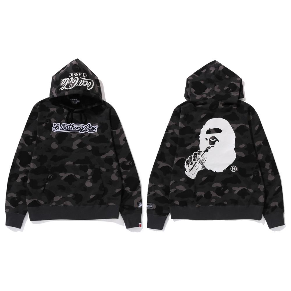 Модный Худи APE - Куртка-бомбер на молнии с камуфляжем "Акула", Версия для родителей и детей