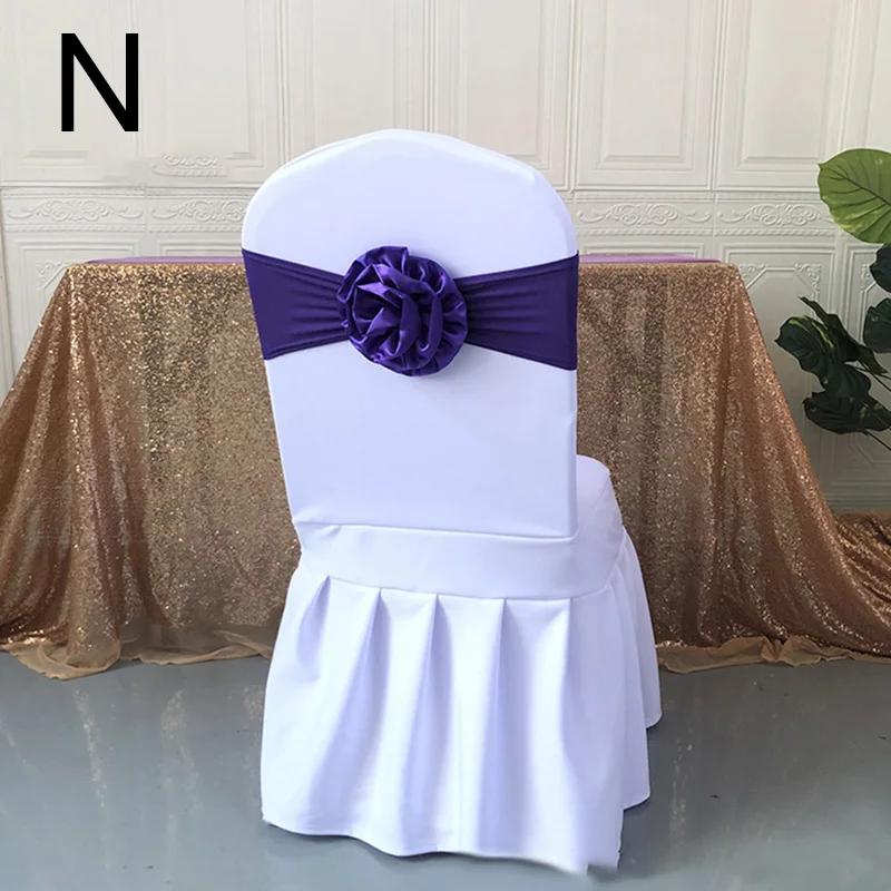 Однотонные атласные ленты для спинок стульев, цветочные ленты, изящные свадебные украшения для стульев, банты, реквизит для отелей, эластичные ленты для банкетных стульев 10-100 шт.