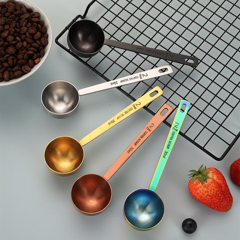 Kitchen Measuring Spoon Stainless Steel Coffee Scoop 15ml 30ml Tablespoon Milk Powder Spice Measure Spoon Metal Measuring Tools
