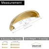 QOGRISUN 5-Pack Unlacquered Brass Cabinet Cup Pulls, Gold Bin Cup Drawer Dresser Handles, 3-Inch Hole Center, Kitchen Cupboard Hardware, Polished