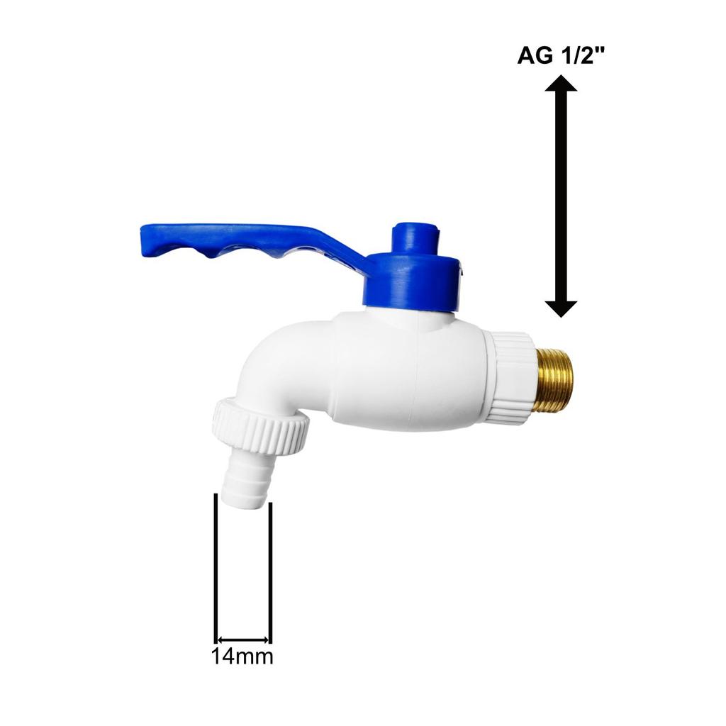 PP Ball Valve With Steel Inlet Garden Tap 1/2" Water Supply
