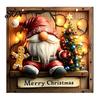 Farmhouse Style Festive Signs Wooden Christmas Hanging Pendant, Snowman/Santa Claus/Gnome Ornament with Indoor Outdoor Xmas Decor Hemp Rope