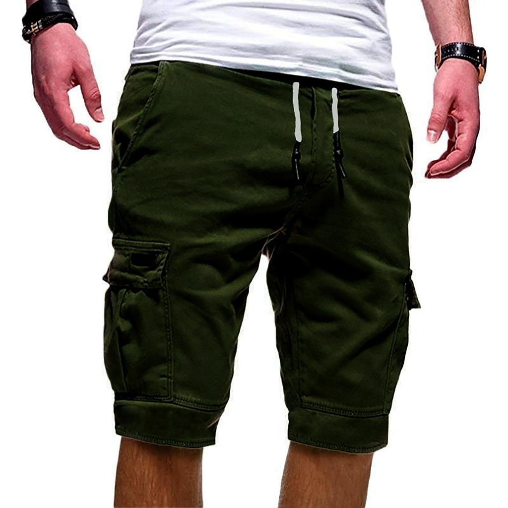 (Projector)Men's Summer Casual Outdoors Casual Patchwork Pockets Overalls Sport Tooling Shorts Pants