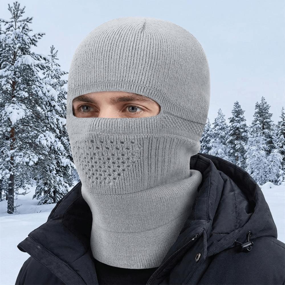 Ear Protection Knitted Balaclava Hat Thickened Winter Pullover Cap Simple Men Beanies Hat Male