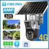 8MP 4K CCTV Solar Camera Outdoor 10X Zoom Dual Lens WIFI 4G Camera Monitoring Mobile Tracking PIR Cam Battery CCTV Surveillance