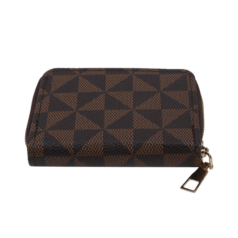 Женский короткий кошелек с ретро-принтом, на молнии, с отделением для карт, многофункциональный женский кошелек с удостоверением личности и кредитной картой