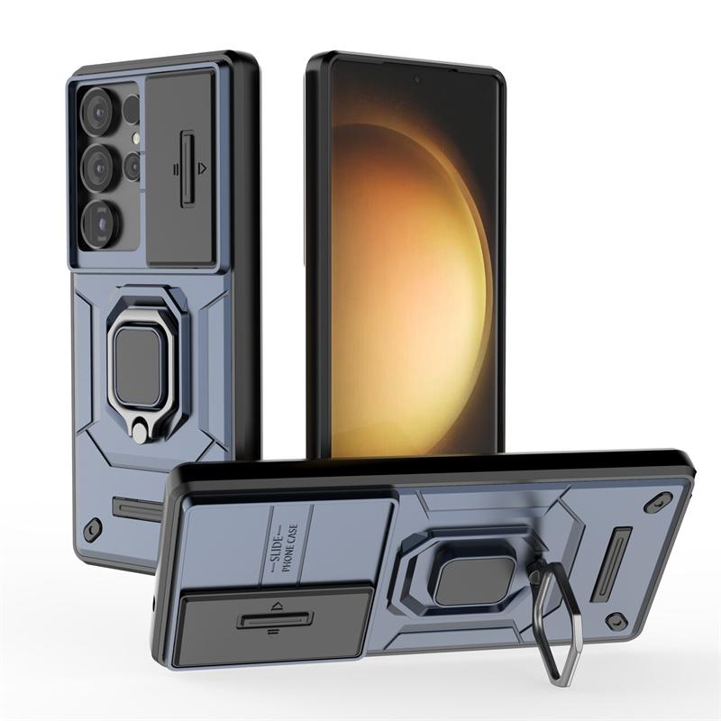Чехол-держатель Armor Magnet Ring для Samsung Galaxy S25 Ultra 5G Slide Camera Защитный чехол для Galaxy S 25 Plus S25Ultra Funda