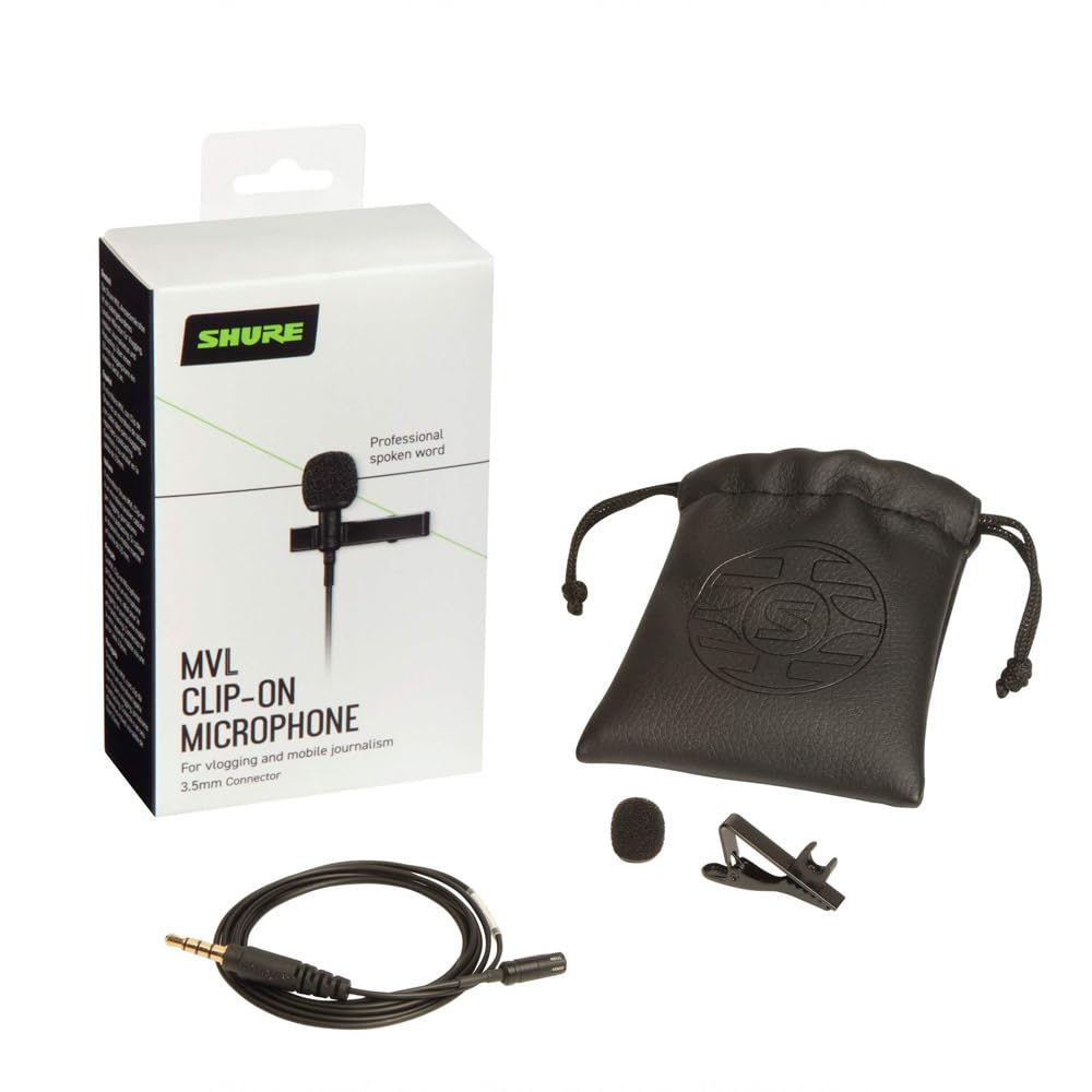 SHURE Lavalier Microphone Black 3.5mm MVL