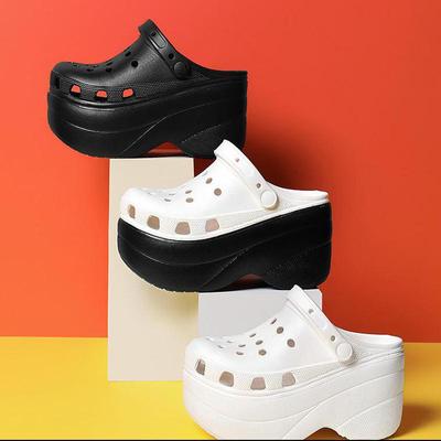 Женские шлепанцы на танкетке с толстой подошвой, шлепанцы на платформе, уличные сандалии на платформе для отдыха, увеличивающие рост