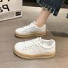 Маленькие белые туфли женские 2024 весна новые на толстой подошве популярные женские туфли весенние повседневные универсальные белые кеды женские