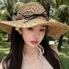 Шикарная соломенная шляпа от солнца в стиле бохо с бантом — широкие поля, защита от ультрафиолета, идеально подходит для пляжа и путешествий — женская мода