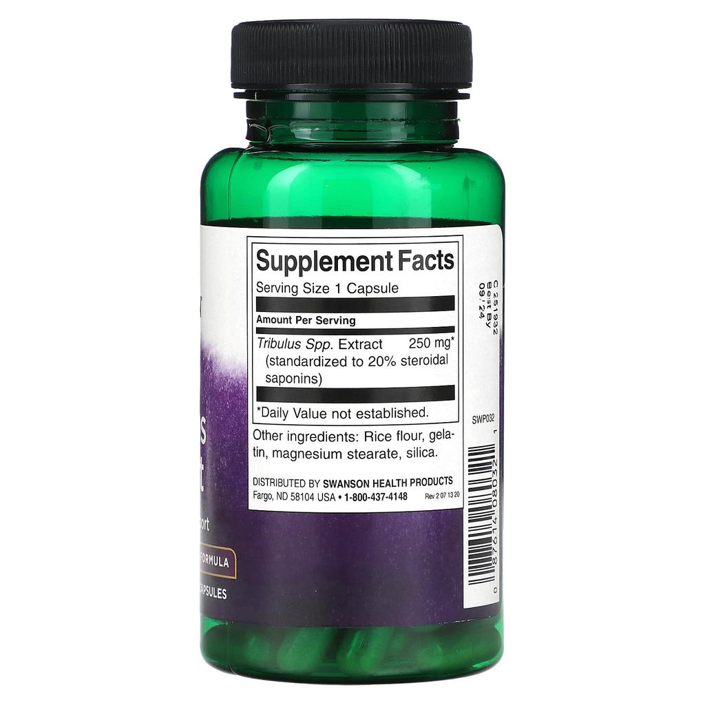 Swanson Mega Tribulus Extract, 250 Mg, 60 Capsules
