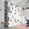 2pcs,2D Plane Printing Curtains&Window Treatment Koi and Bamboo Harmony Versatile Polyester (without Rod) Decorations Inside