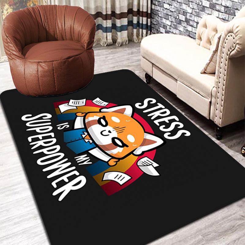 Aggretsuko Rug Floor Mat for Living Room or Bedroom Soft and Comfortable Carpet a Gift for Birthday and Holiday.