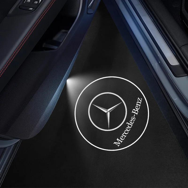DIQ4   Hot 2025 Car Door Welcome Lamp Laser Projector Logo Ghost Shadow Night Lights For Mercedes Benz W210 W211 W212 W221 W222 A C E G