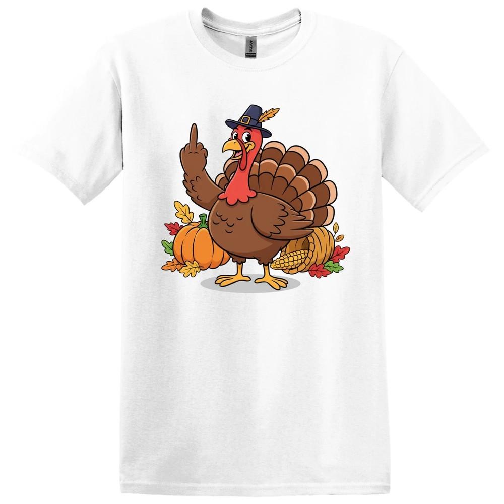 Thanksgiving T-Shirt Turkey Flipping The Bird