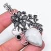 Moonstone, Spinel Handmade 925 Sterling Silver Jewelry Pendant 2.96" H9U89