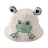 Детская шляпа-ведро с рисунком лягушки унисекс для мальчиков и девочек, солнцезащитная шапка, милая шапочка для малышей с милым вышитым узором