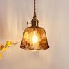 Retro Restaurant Chandelier Amber Glass LED Chandelier Kitchen Bedside Home Decoration Indoor Lighting Ceiling Pendant Lamp