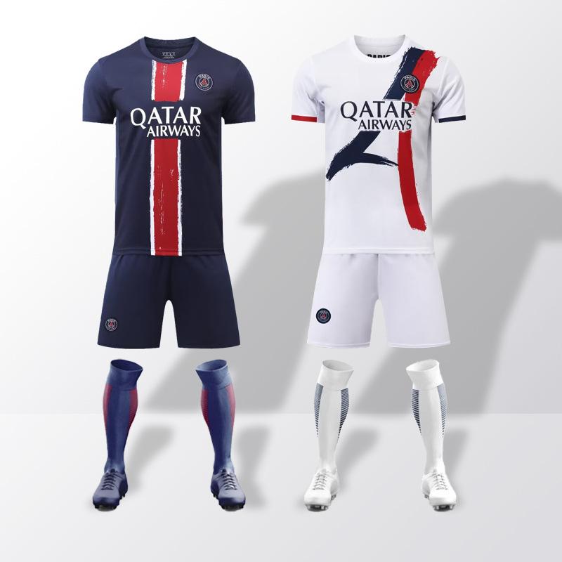 24-25 Paris Saint-Germain Home/Away Short-Sleeve Soccer Jersey—Breathable, Quick-Dry Set