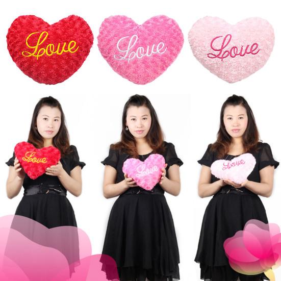 Мягкая плюшевая подушка в форме сердца, романтическая подушка для сна в форме сердца, мягкая набивная