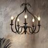 Industrial Retro Five-Head Iron Candle Chandeliers for Living Room, Dining Room  and Bar