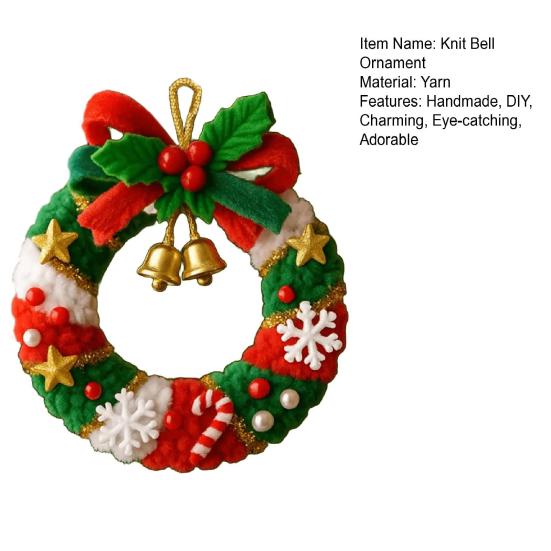 Вязаное украшение-колокольчик Деда Мороза ручной работы, праздничное украшение для рождественской елки