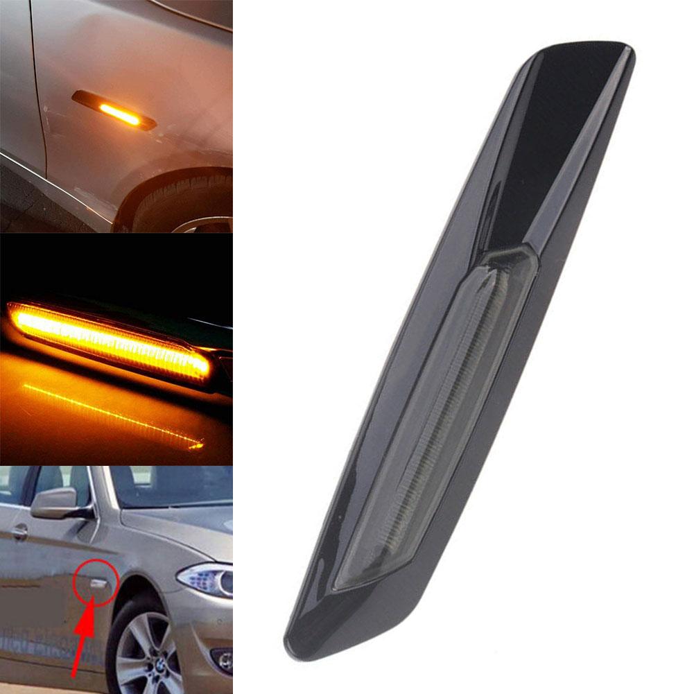 Для BMW F10 5 серии 2011-2016 автомобильное крыло, боковой габаритный фонарь, дымчатый черный, передняя сторона, габаритные огни, отделка