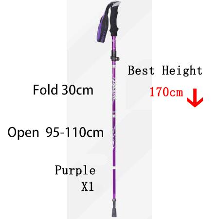 5-Section Outdoor Fold Trekking Pole Camping Portable Walking Hiking Stick for Nordic Elderly Telescopic