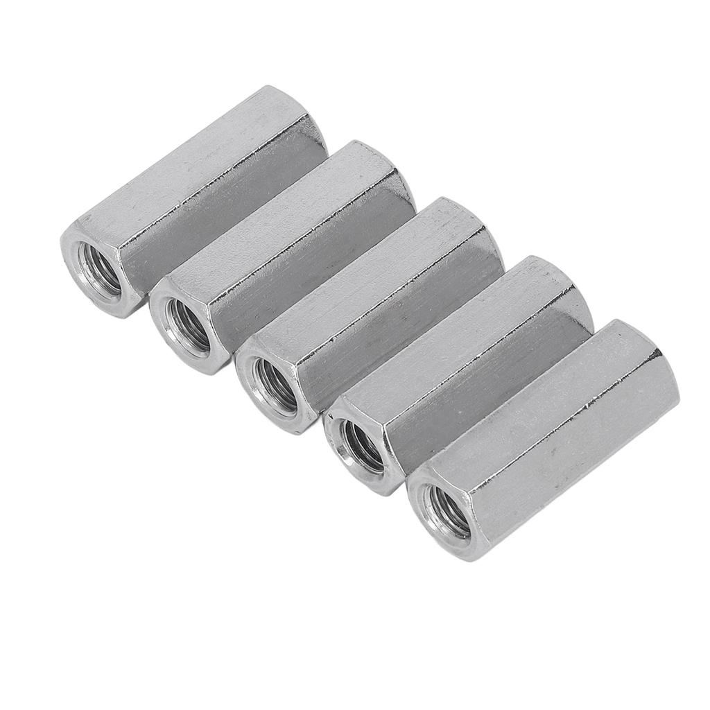 5PCS Hex Coupling Nuts 304 Stainless Steel Thread Connection Nut for Bolt Stud Machine Screws