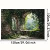2D Medieval Stone Arch and Overgrown Vines Backdrop Photography Background Banner