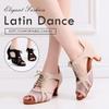 Adult Women Latin Ballroom Dance Shoes Peep Toe Mesh Tango Salsa Modern Social Dance Shoes Heel 5.5cm